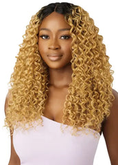 OUTRE HUMAN HAIR BLEND WEAVE PURPLE PACK BRAZILIAN BOUTIQUE DOMINICAN CURL 18" 20" 22" + 4" DEEP LACE PARTING PIECE