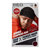 Red By Kiss Bow Wow X Power Wave Velvet Velcro Durag Jumbo - Black HD165