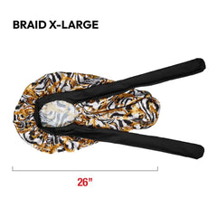 Red By Kiss Adjustable Satin Bonnet with Tie Band Braid - Luxe Zebra