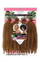 MAYDE BEAUTY CROCHET BRAID 4X MODERN SOFT KINKY TWIST 12