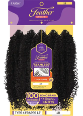 Outre Human Hair Blend Crochet Braids Purple Pack Feather Crochet - Type 4 Frappe 12"