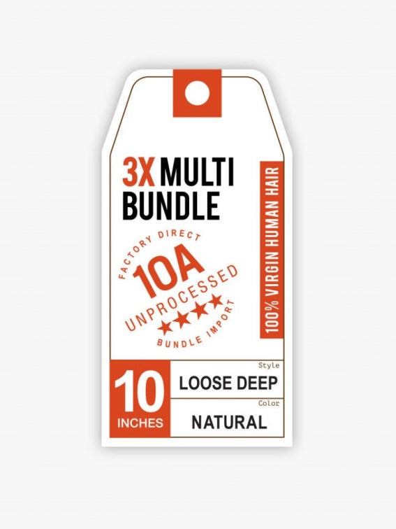 SENSATIONNEL BARE & NATURAL UNPROCESSED VIRGIN HUMAN HAIR 10A 3X MULTI BUNDLE LOOSE DEEP