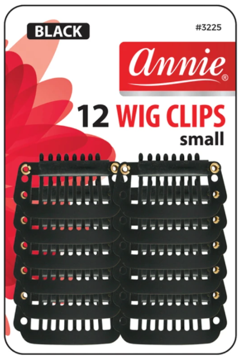 ANNIE 12 WIG CLIPS SMALL BLACK #3225