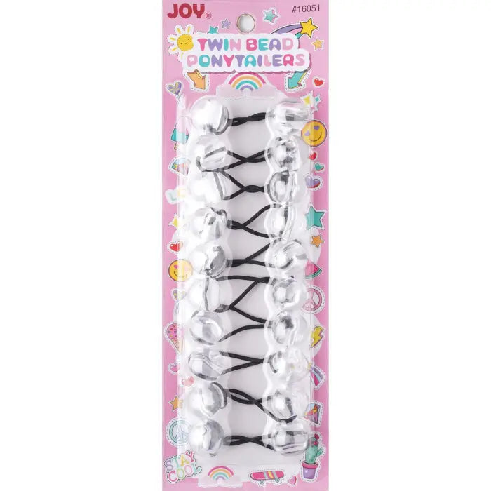 Annie Joy Twin Beads Ponytailers 10Ct Clear