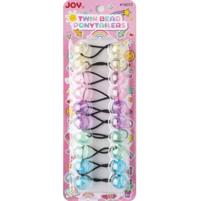 Annie Joy Twin Beads Ponytailers 10Ct Clear Pastel