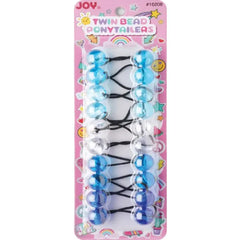 Annie Joy Twin Beads Ponytailers 10Ct Asst Blue Clear