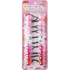 Annie Joy Twin Beads Ponytailers 10Ct Pink & Red Asst