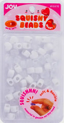 Annie Joy Heart Squishy Beads XX-Large, 60 Count, White & Clear