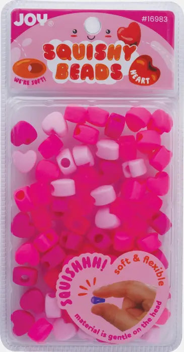 Annie Joy Heart Squishy Beads XX-Large, 60 Count, Hot pink & Pastel pink