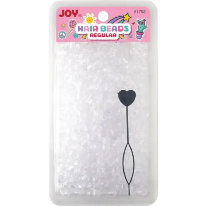 Annie Joy Round Hair Beads Regular Size, 1,000 Count, Clear