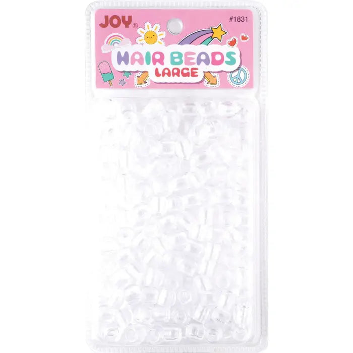 Annie Joy Round Hair Beads Large, 240 Count, Clear