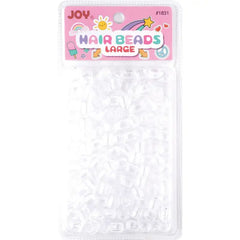 Annie Joy Round Hair Beads Large, 240 Count, Clear