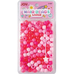 Annie Joy Round Hair Beads Large, 240 Count, Pink Assorted