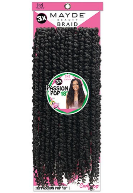 MAYDE BEAUTY CROCHET BRAID 3X PASSION POP 18"