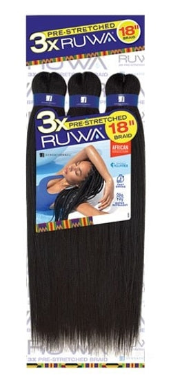 SENSATIONNEL SYNTHETIC 3X RUWA PRE STRETCHED BRAID 18"