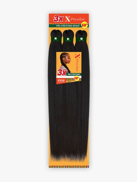 SENSATIONNEL AFRICAN COLLECTION 3X X-PRESSION PRE-STRETCHED BRAID 58"