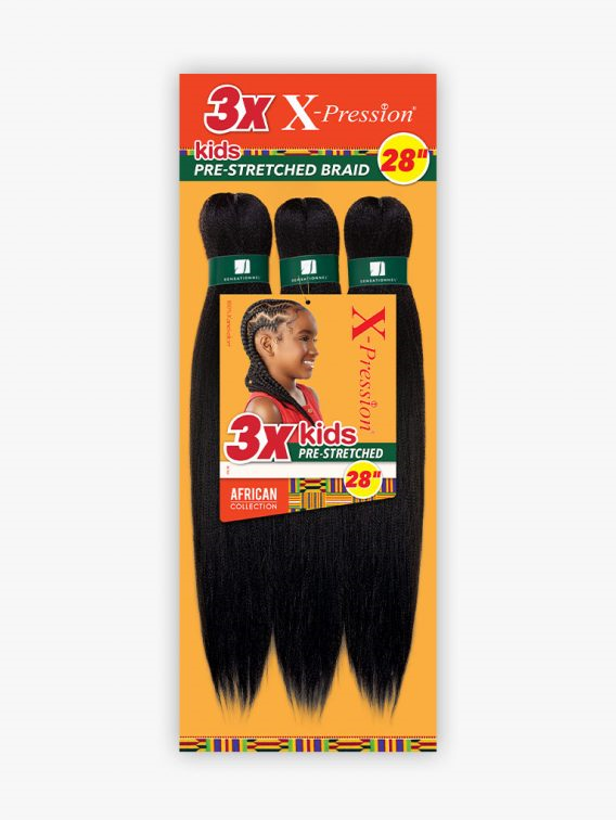 SENSATIONNEL 3X X-PRESSION KIDS PRE-STRETCHED BRAID 28″