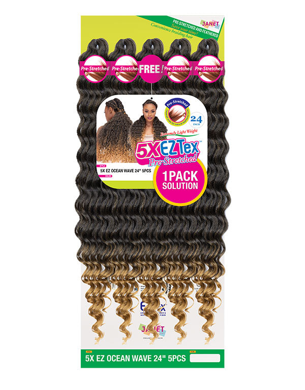 JANET COLLECTION PRE-STRETCHED BRAIDING HAIR 5X EZ TEX OCEAN WAVE 24"