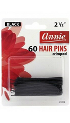 ANNIE 60 PCS HAIR PINS BLACK BALL TIPPED 2 1/2" CRIMPED #3316