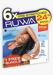 SENSATIONNEL AFRICAN COLLECTION 6X RUWA PRE-STRETCHED BRAID 24"