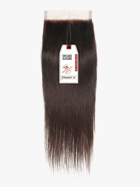 SENSATIONNEL BARE & NATURAL UNPROCESSED VIRGIN HUMAN HAIR 7A 5X5 CLOSURE STRAIGHT