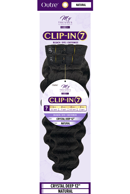 OUTRE MYTRESSES PURPLE LABEL 100% UNPROCESSED HUMAN HAIR CLIP IN 7PCS CRYSTAL DEEP 12"