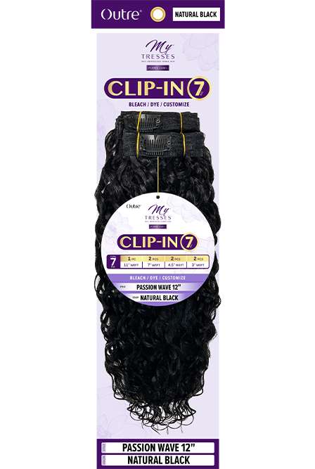 OUTRE MYTRESSES PURPLE LABEL 100% UNPROCESSED HUMAN HAIR CLIP IN 7PCS PASSION WAVE 12"