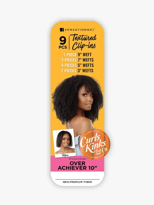 SENSATIONNEL CURLS KINKS & CO TEXTURED CLIP IN EXTENSION OVER ACHIEVER 10″