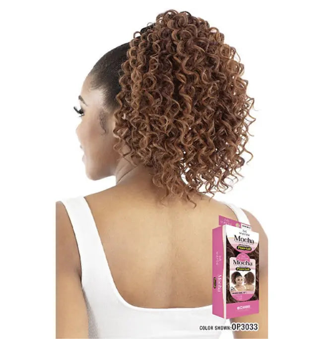 MAYDE BEAUTY MOCHA DRAWSTRING PONYTAIL BLUSH CURL 12"