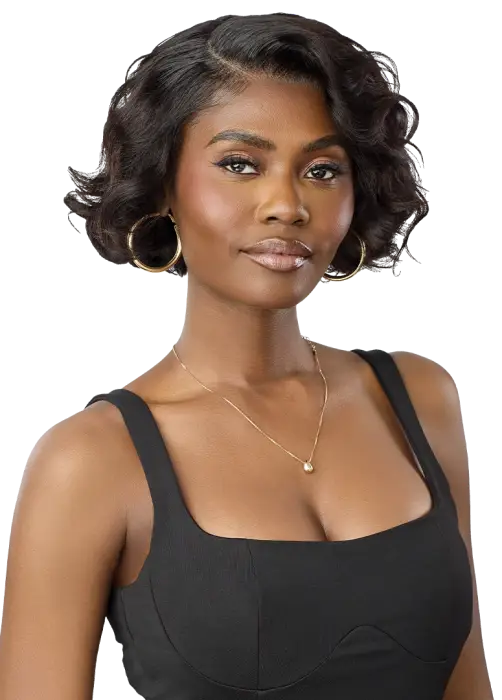 Outre 100% Unprocessed Human Hair 13x5 Lace Frontal Wig My Tresses Black Label - HH-Body Curl Bob