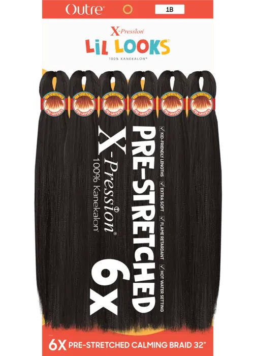 OUTRE X-PRESSION LIL LOOKS PRE-STRETCHED BRAID 6X CALMING BRAID 32"
