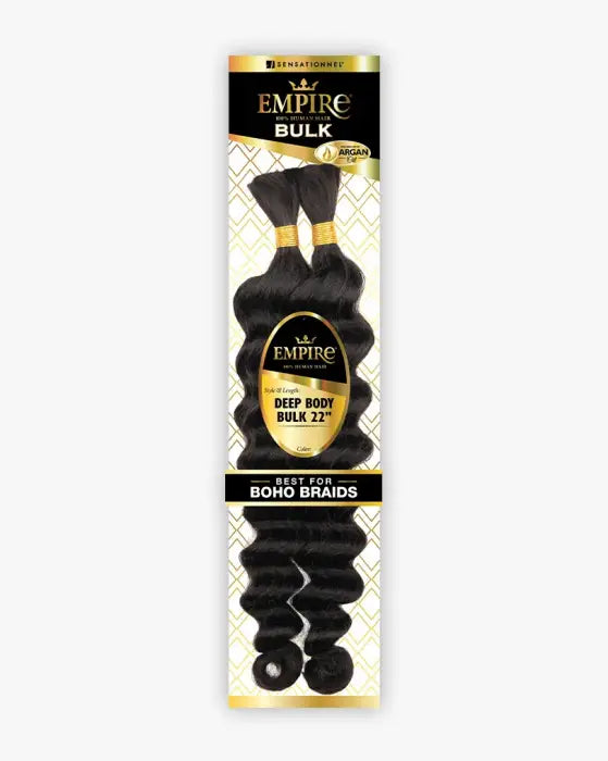 SENSATIONNEL 100% HUMAN HAIR BRAIDS EMPIRE DEEP BODY BULK 22"