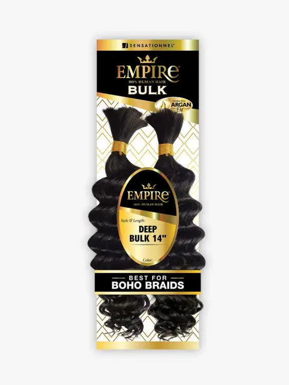 SENSATIONNEL 100% HUMAN HAIR BRAIDS EMPIRE DEEP BULK 14"