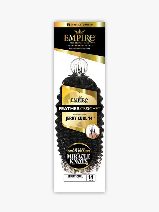 Sensationnel 100% Human Hair Crochet Braids Empire Feather Crochet - Jerry curl 10"-18"
