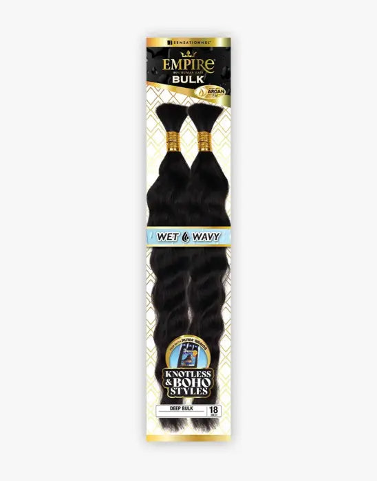 SENSATIONNEL 100% HUMAN HAIR BRAIDS EMPIRE WET & WAVY DEEP BULK 18″