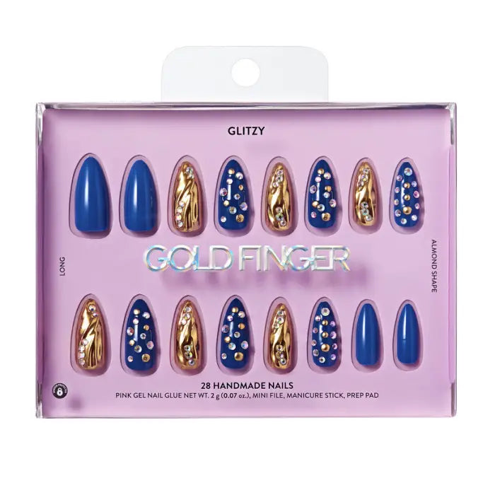 Ivy Beauty Glitzy 3D Handmade Press-On Nails - The Prime (Almond Shape)
