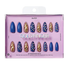 Ivy Beauty Glitzy 3D Handmade Press-On Nails - The Prime (Almond Shape)