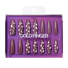 Ivy Beauty Glitzy 3D Handmade Press-On Nails - Diverted (Coffin Shape)