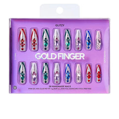 Ivy Beauty Glitzy 3D Handmade Press-On Nails - Precious (Square Shape)