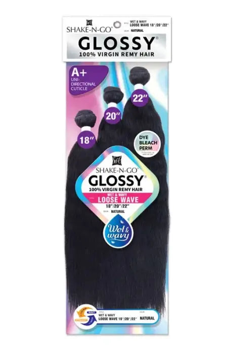 Shake N Go Glossy 100% Virgin Remy Human Hair Weave - Wet & Wavy Loose Wave