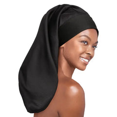 RED WIDE EDGE SILKY BONNET BLACK