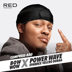 Red By Kiss Bow Wow X Power Wave Spandex Velcro Durag Regular - Black HD164