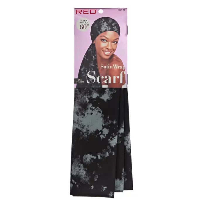 RED BY KISS SATIN WRAP SCARF INK STORM