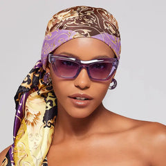 RED BY KISS WOOVEN SILKY SATIN SQUARE SCARF LUX