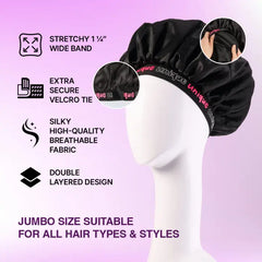 Red By Kiss Adjustable Fashion Hair Bonnet for Day & Night Hair Protection - HQ240 Unique