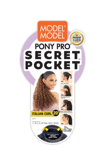 MODEL MODEL PONY PRO SECRET POCKET ITALIAN CURL 20"