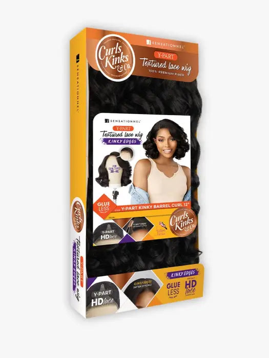 SENSATIONNEL CURLS KINKS N CO KINKY EDGES Y-PART KINKY BARREL CURL 12"