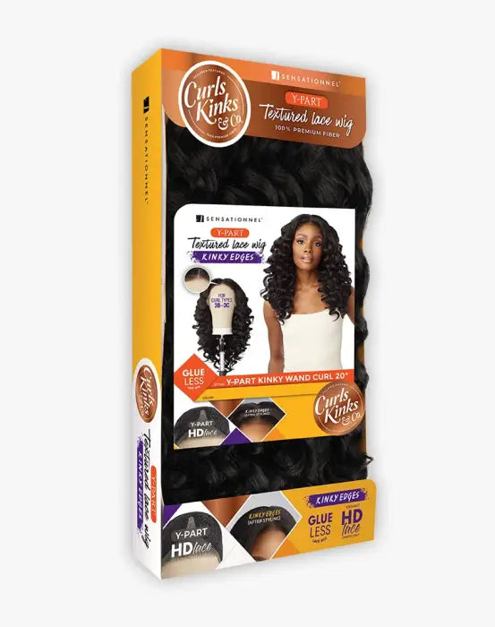 SENSATIONNEL CURLS KINKS N CO KINKY EDGES Y-PART KINKY WAND CURL 20″