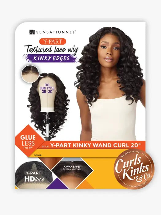 SENSATIONNEL CURLS KINKS N CO KINKY EDGES Y-PART KINKY WAND CURL 20″