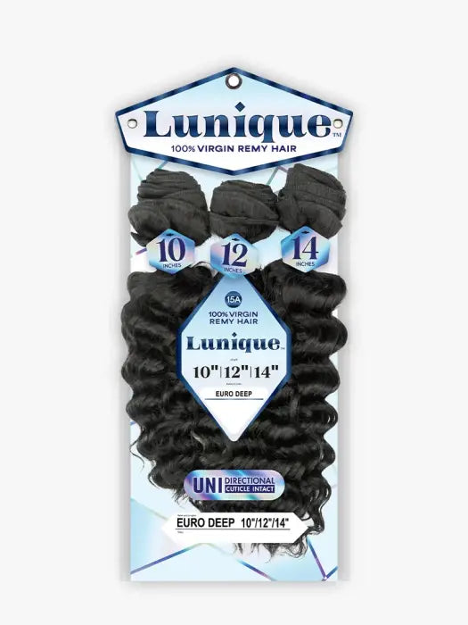 Sensationnel 100% Virgin Remy Human Hair Weave Lunique Multi Pack - Euro Deep
